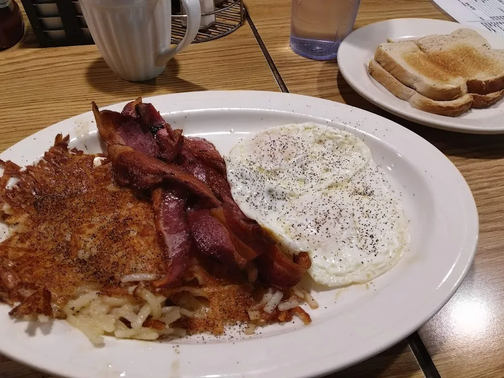 2 Eggs Bacon Hashbrown and Toast