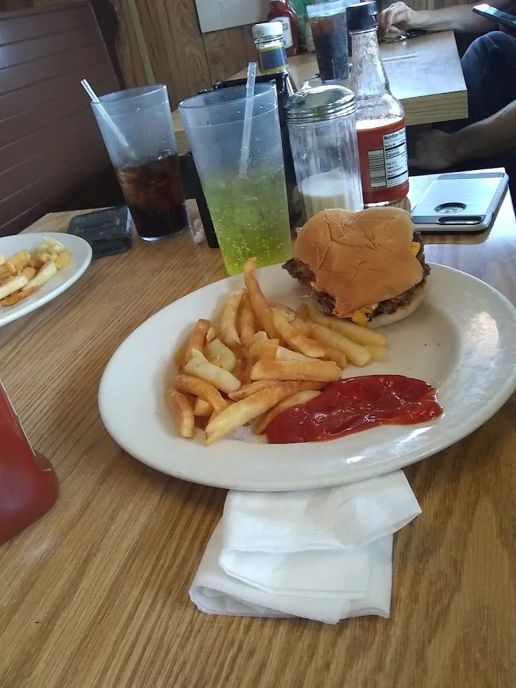 Burger with Cheese and Fries